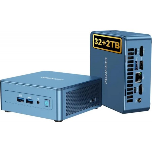 Geekom - IT13 2025 Edition Mini PC, 13th Gen Intel i9-13900HK, 32GB RAM& 2TB SSD, Windows 11 Pro Pre-installed - Blue