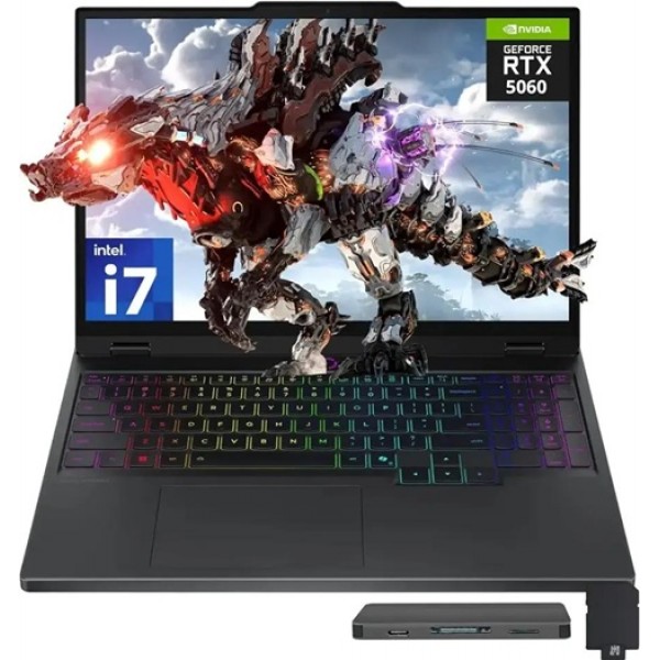 Lenovo - Legion 5 15.1" Gaming, Intel i7-14700HX, RTX 5060 , 16GB DDR5, 1TB SSD,Win 11 Pro, 512GB Docking Station - Black