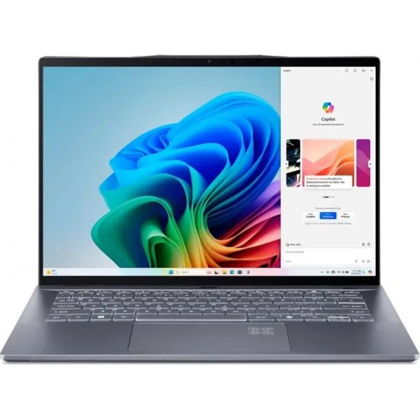 Acer - Swift 14 AI - Copilot+ PC - 14.5" 2.5K 120Hz Touch-Screen – Snapdragon X Elite – 16GB Memory – 1TB SSD - Steel Gray