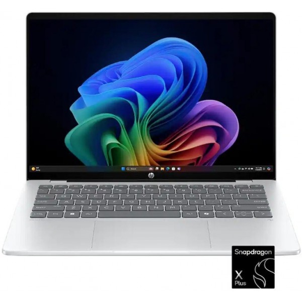 HP - OmniBook 5 - Copilot+ PC - 14" 2K OLED Touch-Screen Laptop - Snapdragon X Plus 2025 - 16GB Memory - 512GB SSD - Glacier Silver