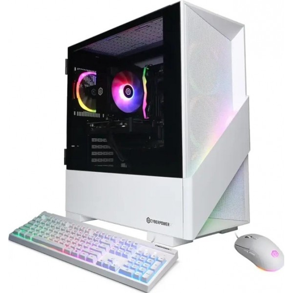 CyberPowerPC - Gamer Xtreme Gaming Desktop - Intel Core i5-14400F - 16GB Memory - AMD Radeon RX 9060 XT 8GB - 1TB PCIe 4.0 SSD - White