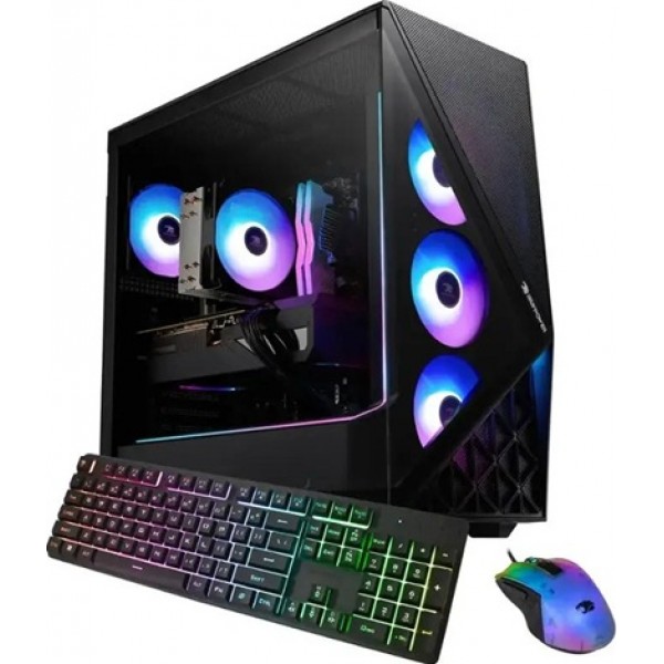 iBUYPOWER - Slate Gaming Desktop PC - AMD Ryzen 7 8700F, AMD Radeon RX 9060XT 8GB, 32GB DDR5 RGB,2TB NVMe SSD - Black