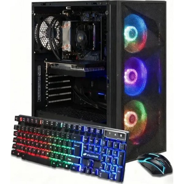 STGAubron - Gaming PC Desktop Computer, AMD Ryzen7 5700X up to 4.6Ghz, GeForce RTX 3050 6G, 16GB DDR4 RAM, 1TB SSD, WIN11H - Black