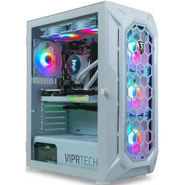 ViprTech - Ghost 4.0 Liquid-Cooled PC - AMD Ryzen 7 3700X 4.4Ghz, RTX 4060 Ti 8GB, 32GB DDR4, 1TB SSD, Gaming Computer, W - White