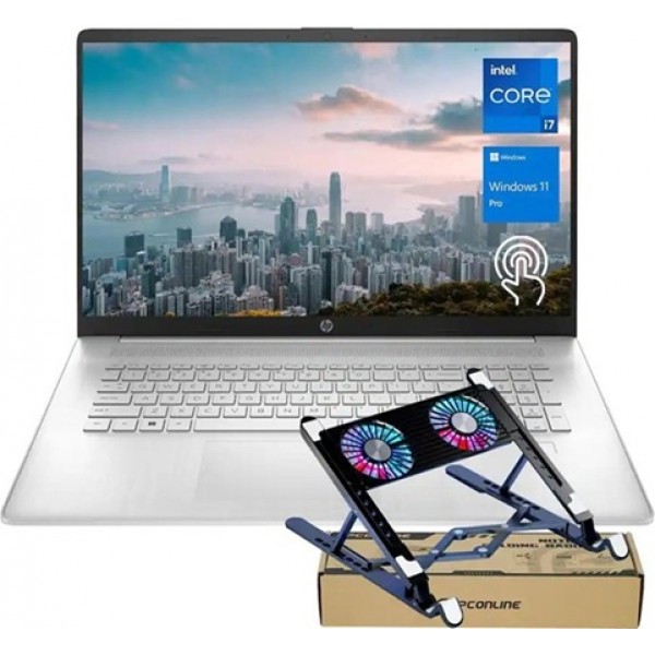 HP - 17.3" Touchscreen Laptop - Intel Core i7 - 16GB RAM - 2TB SSD - Backlit Keyboard-Fingerprint Reader - PCO Laptop Cooler - Silver